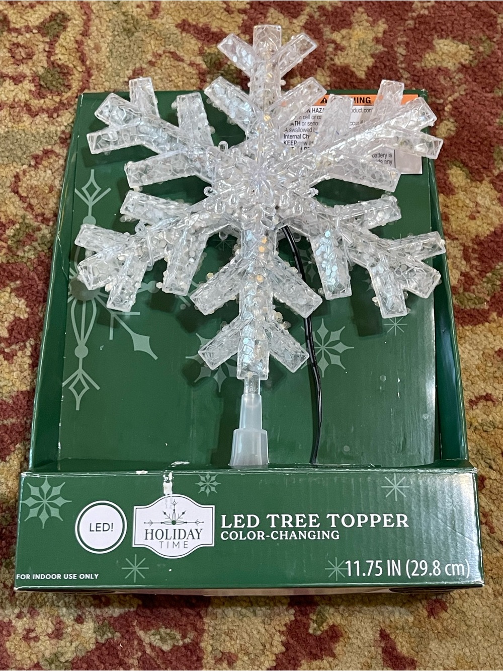 Holiday Time Clear LED Color-Changing Snowflake Tree Topper - Picture 17 of 17